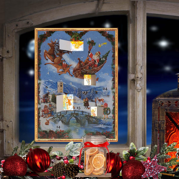 Adventskalender "Weihnachtsmann im Schlitten" - Sellmer Adventskalender