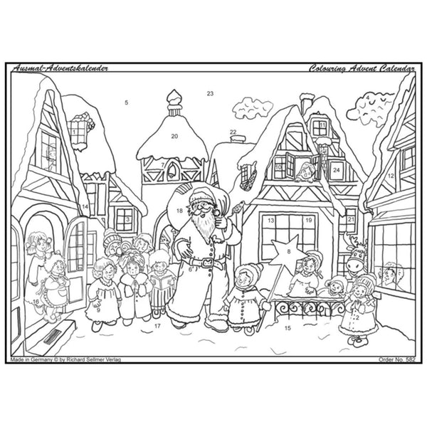 Ausmal-Adventskalender "Der Weihnachtsmann kommt in die Stadt" - Sellmer Adventskalender