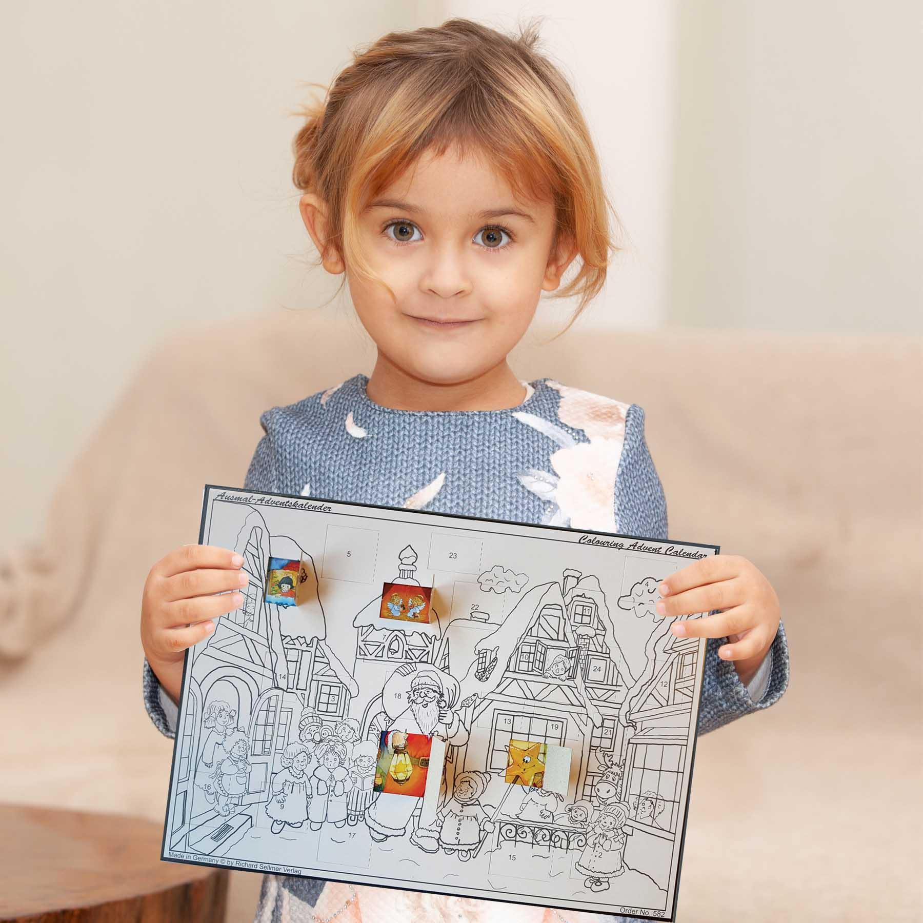 Ausmal-Adventskalender "Der Weihnachtsmann kommt in die Stadt" - Sellmer Adventskalender miniaturansicht