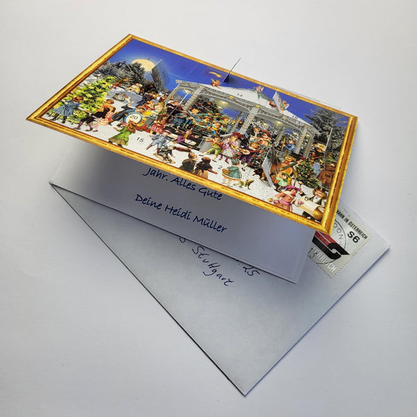 Postkarten-Adventskalender "Am Pavillon" - Sellmer Adventskalender
