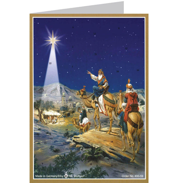 Postkarten-Adventskalender "Die heiligen drei Könige folgen dem Stern" - Sellmer Adventskalender