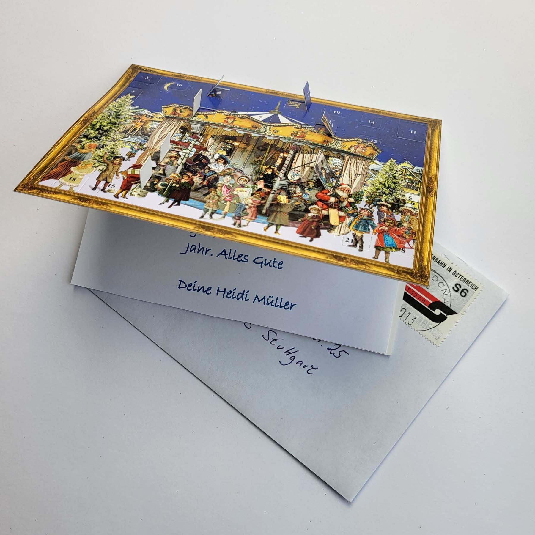 Postkarten-Adventskalender "Weihnachtskarussell" - Sellmer Adventskalender