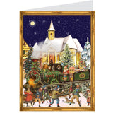 Postkarten-Adventskalender "Weihnachtszug" - Sellmer Adventskalender