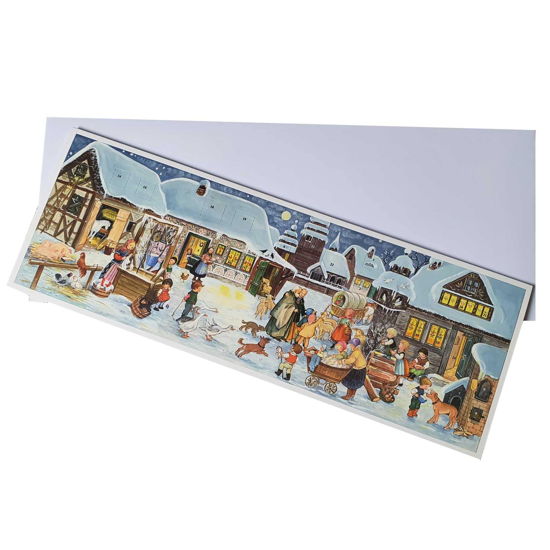 Postkarten-Adventskalender "Winter auf dem Lande" - Sellmer Adventskalender