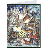 Postkarten-Adventskalender "Winter bei den Tieren" - Sellmer Adventskalender