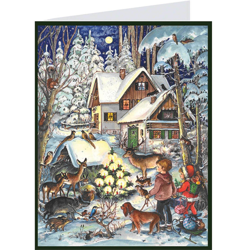 Postkarten-Adventskalender "Winter bei den Tieren"