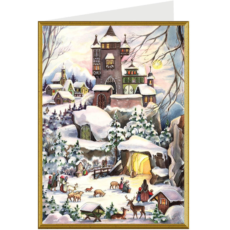 Weihnachtskarte "An der Burg" - Sellmer Adventskalender