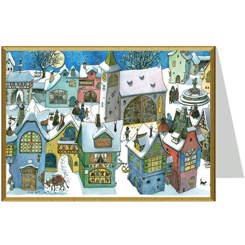 Weihnachtskarte "Im bunten Dorf" - Sellmer Adventskalender