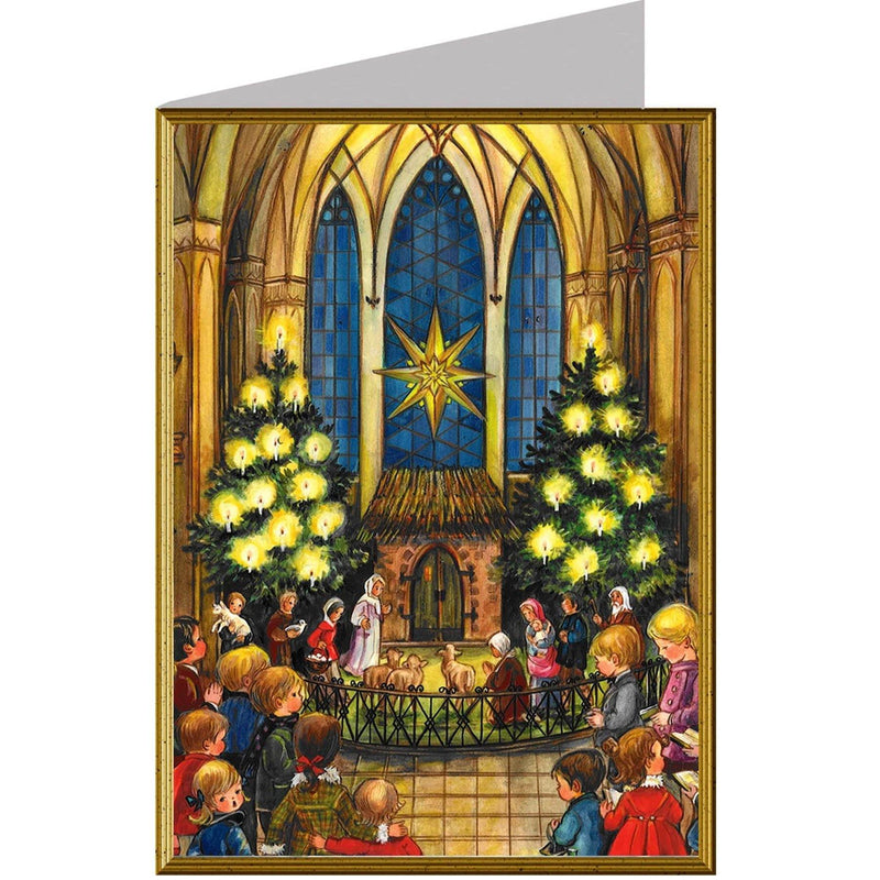 Weihnachtskarte "In der Kirche" - Sellmer Adventskalender