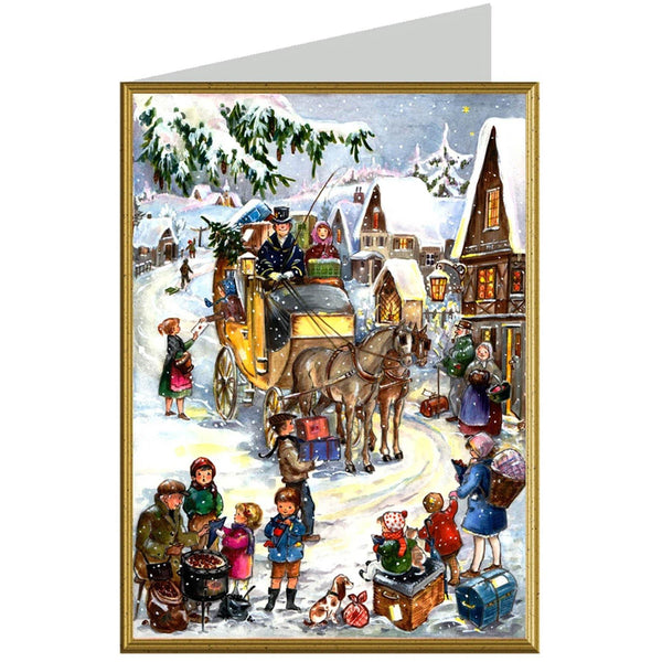 Weihnachtskarte "Kutsche" - Sellmer Adventskalender