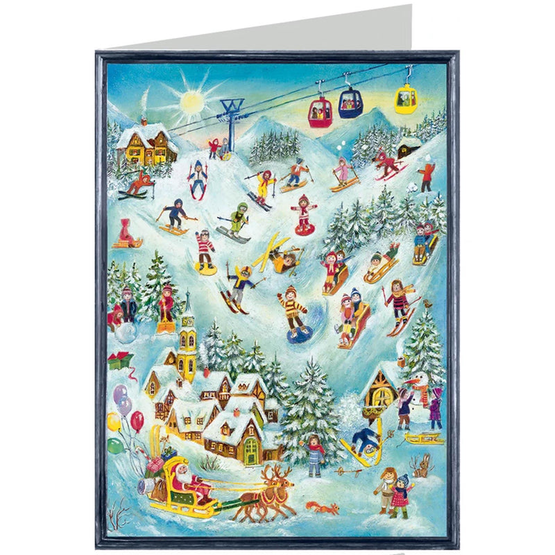 Weihnachtskarte "Ski-Spaß" - Sellmer Adventskalender