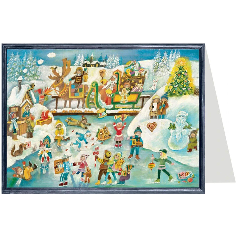 Weihnachtskarte "Spaß beim Eislaufen" - Sellmer Adventskalender