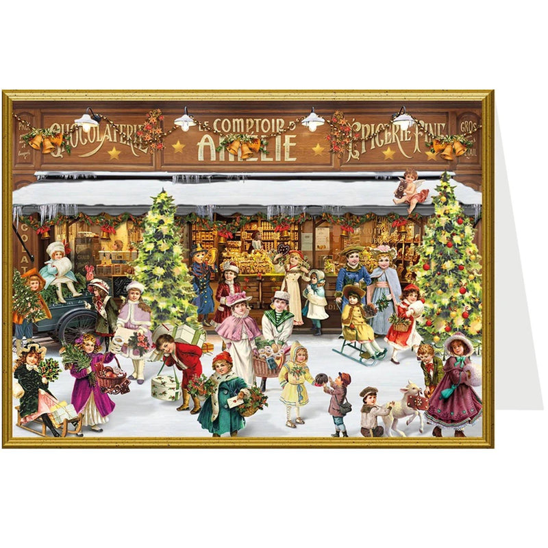 Weihnachtskarte "Viktorianischer Laden" - Sellmer Adventskalender
