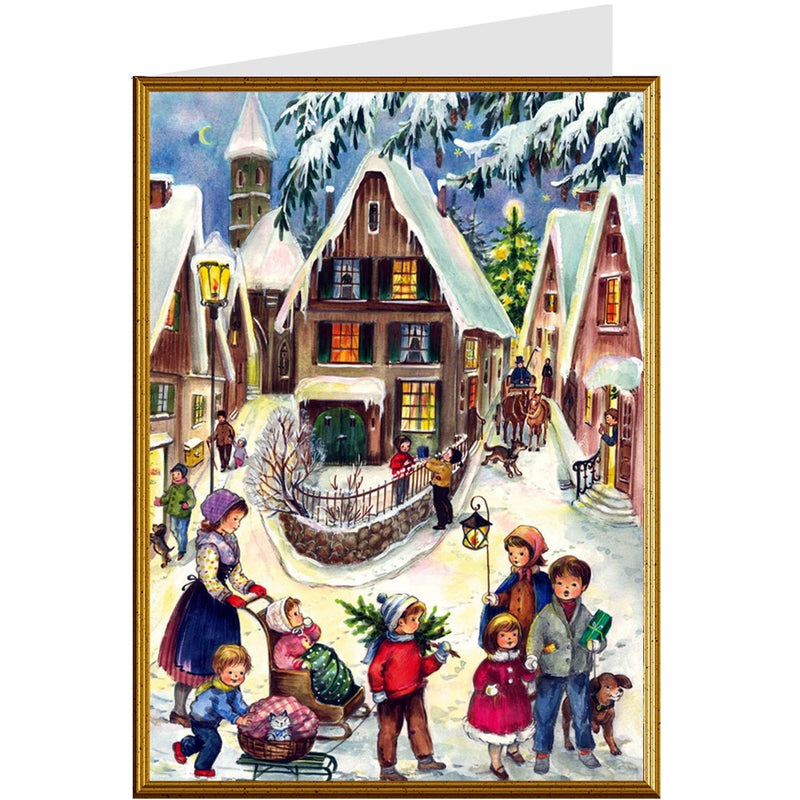 Weihnachtskarte "Weihnachten im Dorf" - Sellmer Adventskalender