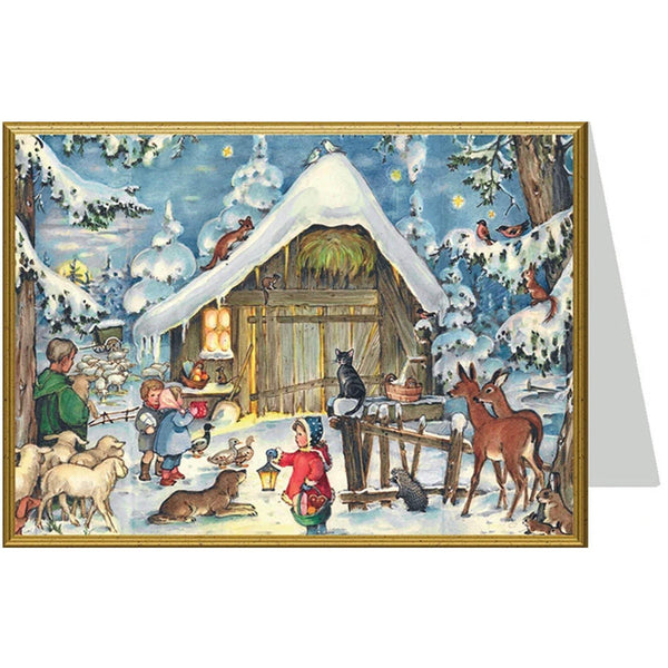 Weihnachtskarte "Weihnachten mit den Tieren" - Sellmer Adventskalender