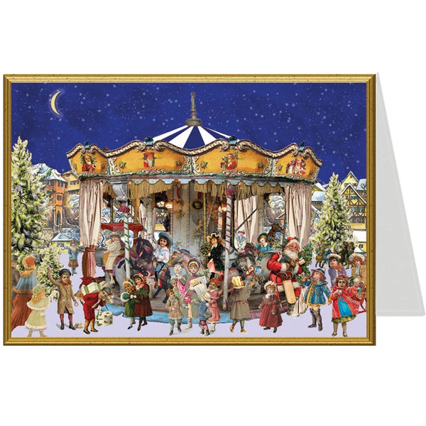 Weihnachtskarte "Weihnachtskarussell" - Sellmer Adventskalender