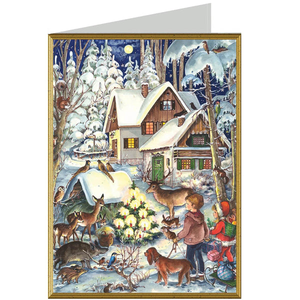 Weihnachtskarte "Winter bei den Tieren" - Sellmer Adventskalender